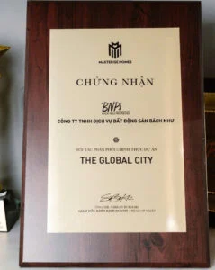 Các chứng chỉ của Masterise Homes dành cho Bách Như Properties